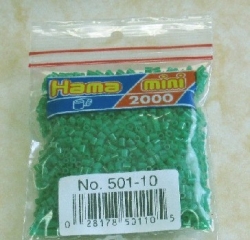 Beutel mit 2000 Bügelperlen Mini, 10-grün